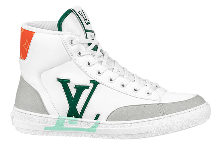 LV LV Charlie Ankle Sneakers 'White with Green Side Logo' 圖 2