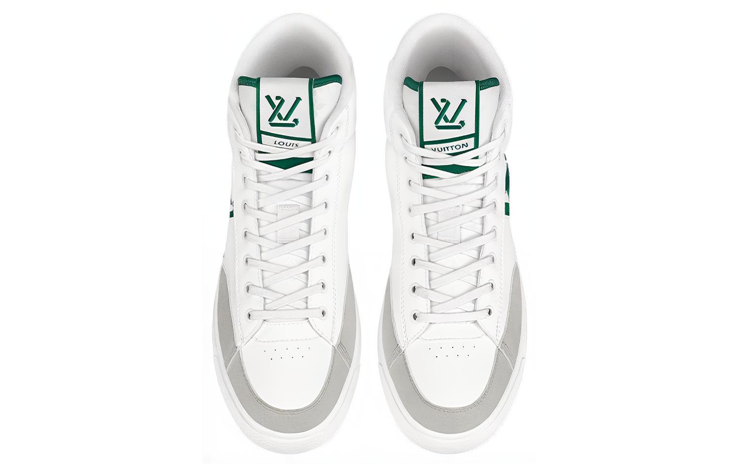 LV LV Charlie Ankle Sneakers 'White with Green Side Logo' 圖 3