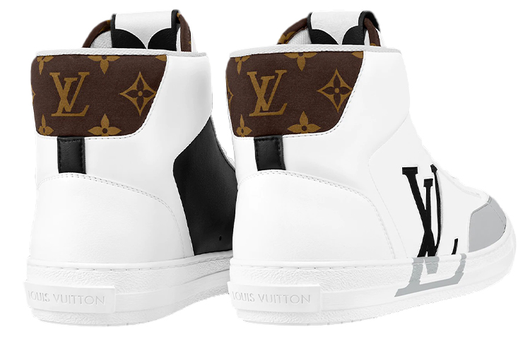 Shop 路易威登 LV Charlie 白色黑灰侧标后置花纹中帮运动鞋 1A9JMP