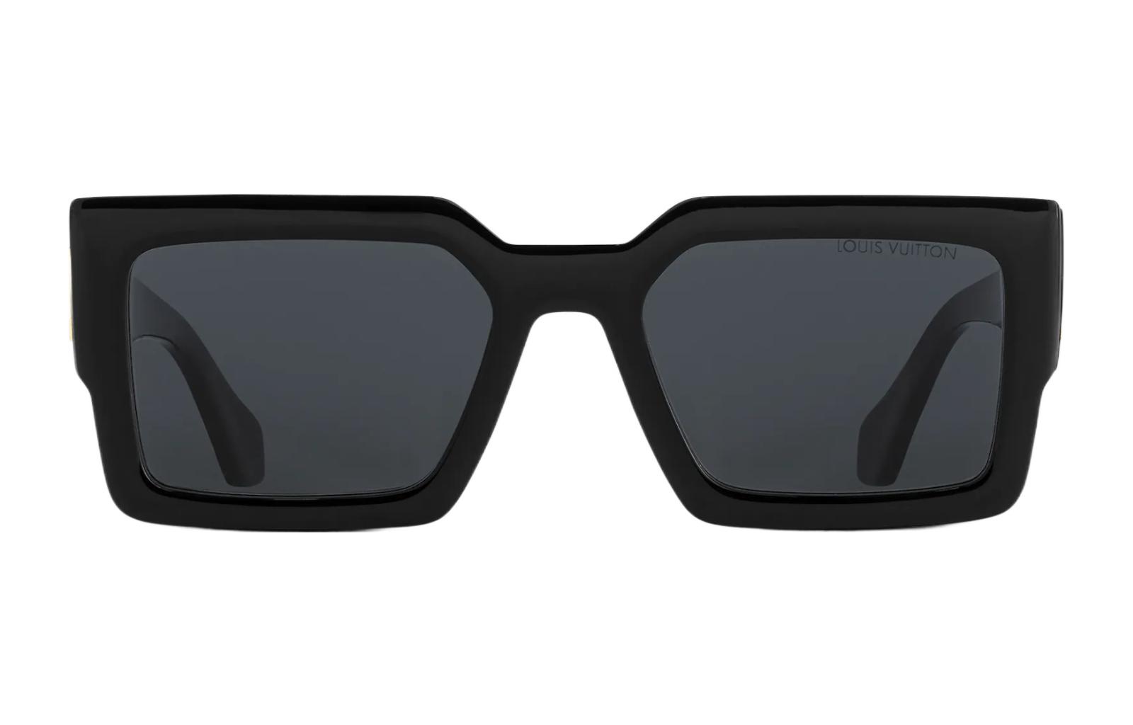 Shop ルイヴィトン LV Clash スクエア ブラック アセテート フレーム サングラス Z1579E