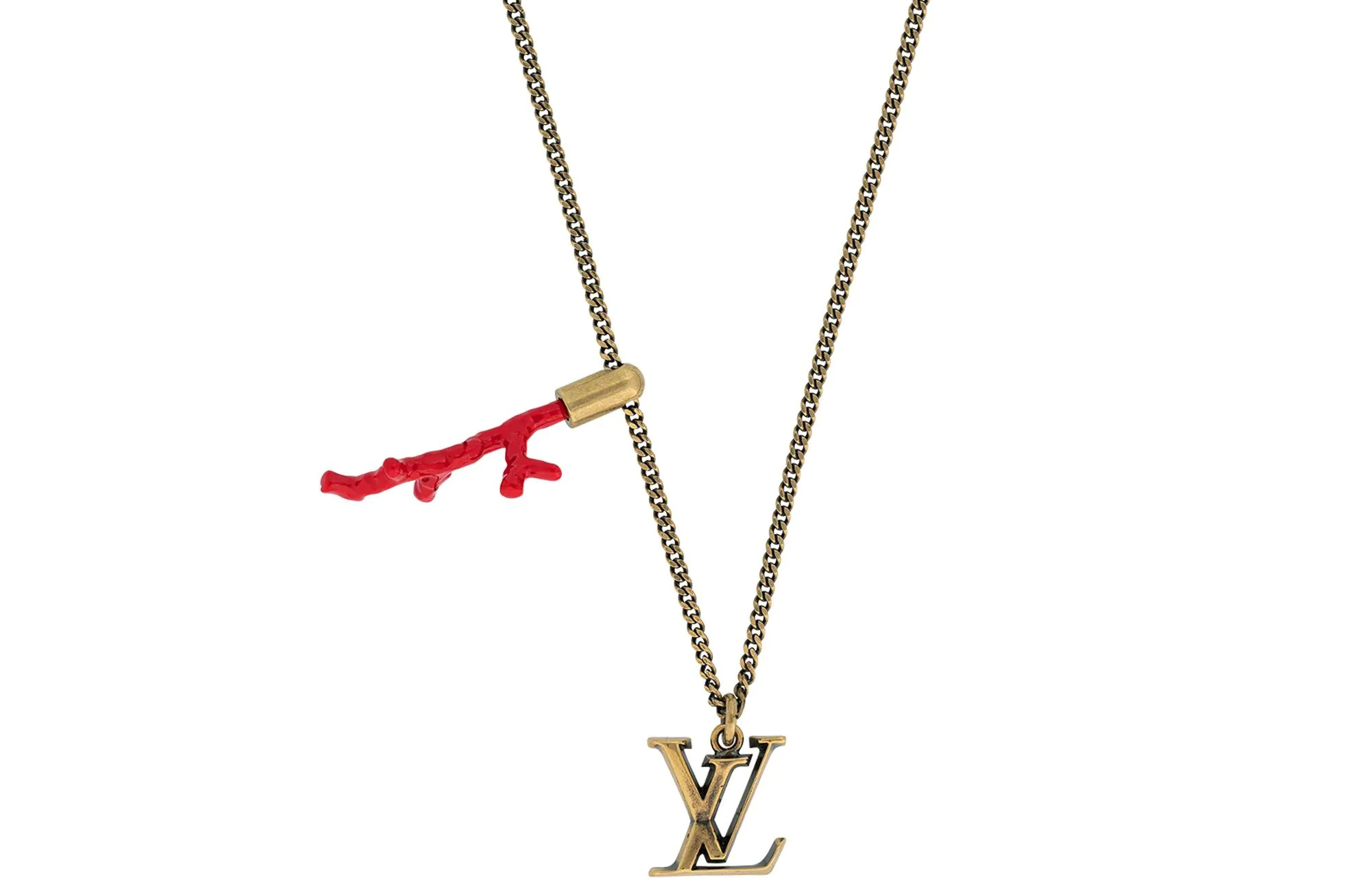 Louis Vuitton LV Coral Enamel Pendant Necklace Unisex M68903