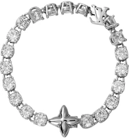 Shop Louis Vuitton LV Crystals Gelang Logam Perak Lelaki. MP3355 MP3356