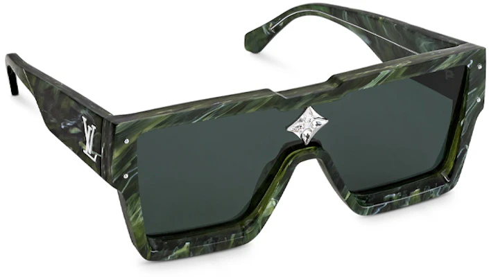 路易威登LV Cyclone绿色方形男士太阳镜 Z1552E Lookbook 路易威登LV Cyclone绿色方形男士太阳镜 Z1552E