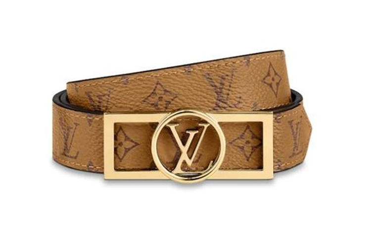 Shop Cinturón Louis Vuitton LV Dauphine Reversible Monograma Marrón Claro 2.5cm M0203Y