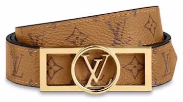Shop Cinturón Louis Vuitton LV Dauphine Reversible Monograma Marrón Claro 2.5cm M0203Y