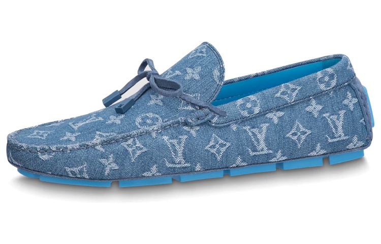 Louis Vuitton LV Driver Moccasin Shoes 'Blue Denim Monogram with Blue' 1ABF63