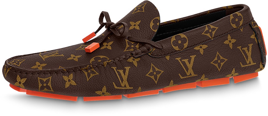 Louis Vuitton LV Driver Moccasin Shoes 'Brown Monogram with Orange' 1ABF7Z Buy Louis Vuitton LV Driver Moccasin Shoes 'Brown Monogram with Orange' 1ABF7Z