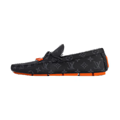 LV LV Driver Moccasins Shoes 'Black Monogram with Red'