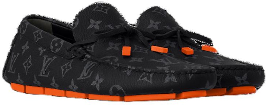 Louis Vuitton LV Driver Moccasins Shoes 'Black Monogram with Red' 1AAF38 Shop Louis Vuitton LV Driver Moccasins Shoes 'Black Monogram with Red' 1AAF38