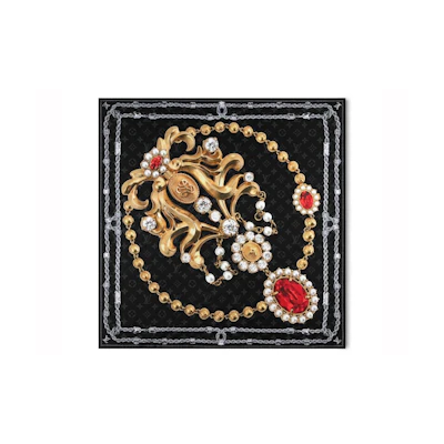 Louis Vuitton LV Dynasty Brooch Silk Square Black
