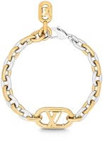 Louis Vuitton LV Everyday Chain Small Bracelet Cuban Link Gold Silver双色 M00622 Louis Vuitton LV Everyday Chain Small Bracelet Cuban Link Gold Silver双色 M00622