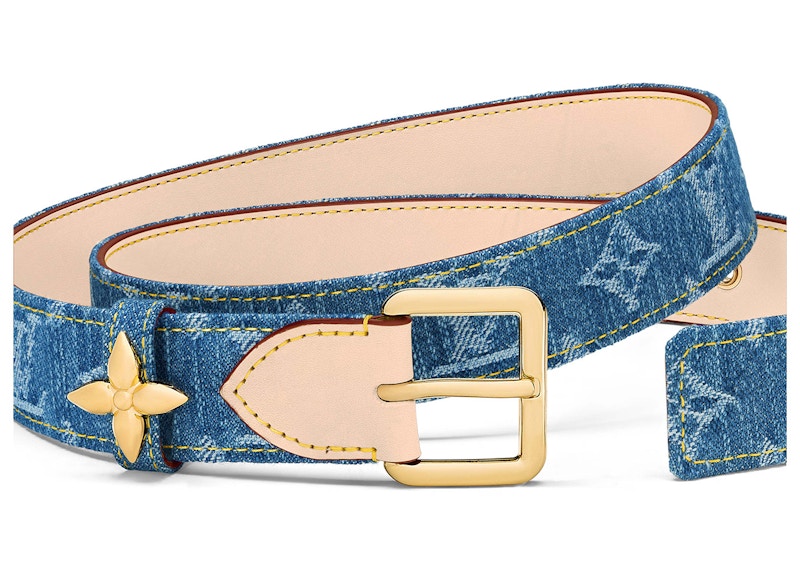 Louis Vuitton LV Flowergram Ardillon 30mm Belt Monogram Denim Blue 圖 2