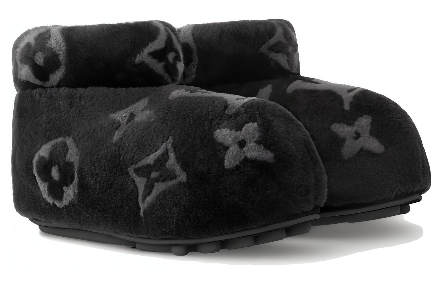 Lookbook 路易威登 LV 脚印低帮靴 黑色 1ACNWY