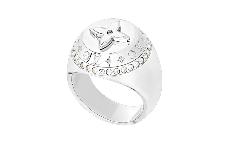 Lookbook 路易威登LV地球仪旋转戒指男女通用银色款。 M00328