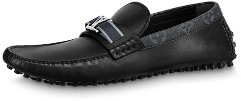 Louis Vuitton LV Hockenheim Loafers 'Black with Monogram Collar' 1AA09O Louis Vuitton LV Hockenheim Loafers 'Black with Monogram Collar' 1AA09O