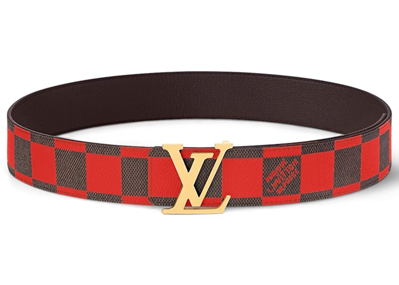 Louis Vuitton LV Initiales 40mm Reversible Belt Damier Pop Red