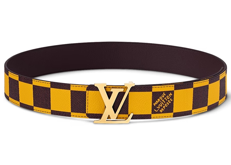 Louis Vuitton LV Initiales 40mm Reversible Belt Damier Pop Jaune Mat