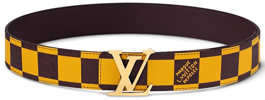Louis Vuitton LV Initiales 40mm Reversible Belt Damier Pop Jaune Mat Buy Louis Vuitton LV Initiales 40mm Reversible Belt Damier Pop Jaune Mat