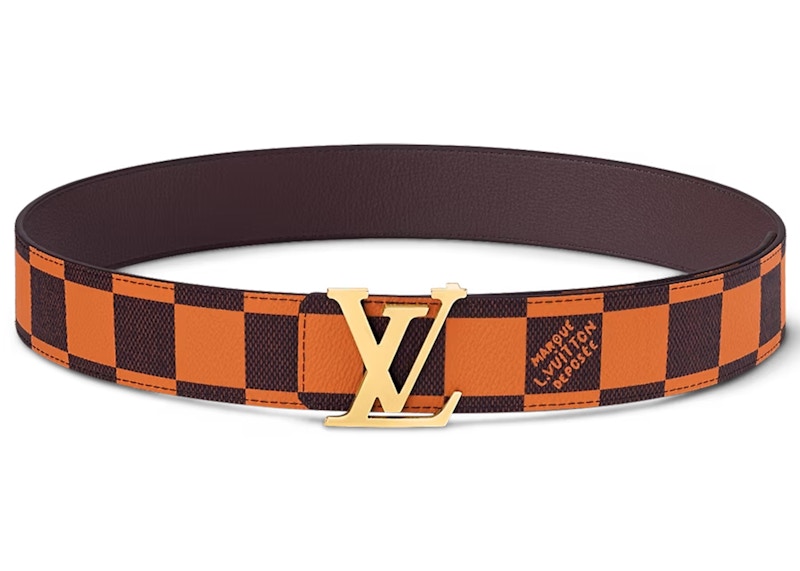 Louis Vuitton LV Initiales 40mm Reversible Belt Damier Pop Orange