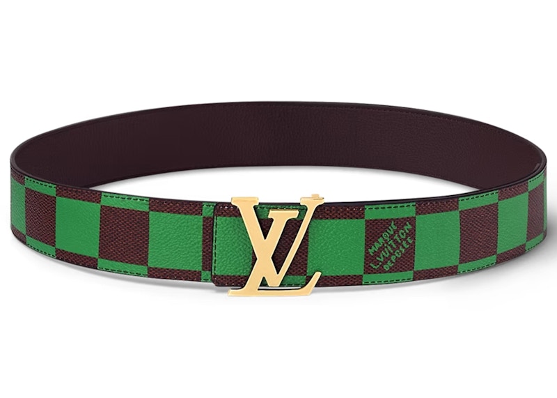 Louis Vuitton LV Initiales 40mm Reversible Belt Damier Pop Green