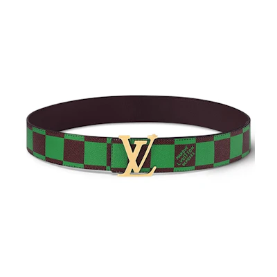 Louis Vuitton LV Initiales 40mm Reversible Belt Damier Pop Green