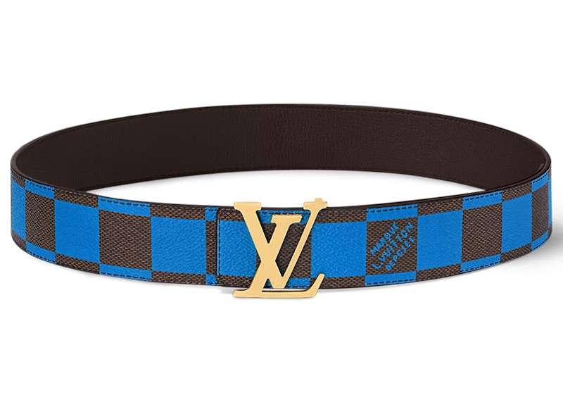 Louis Vuitton LV Initiales 40mm Reversible Belt Damier Pop Blue