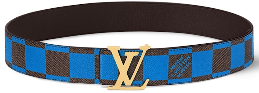 Sabuk Reversible Louis Vuitton LV Initiales 40mm Damier Pop Biru Buy Sabuk Reversible Louis Vuitton LV Initiales 40mm Damier Pop Biru