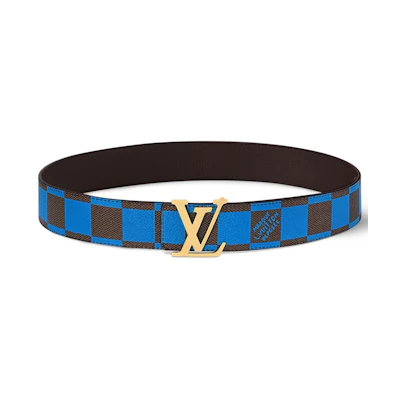 Louis Vuitton LV Initiales 40mm Reversible Belt Damier Pop Blue