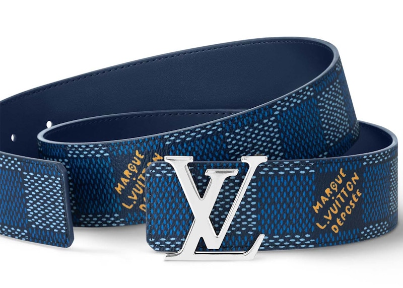 Order 路易威登LV Initiales 40毫米雙面腰帶棋盤格傳承藍色
