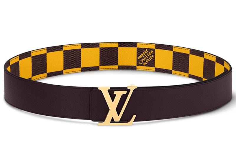 Order 路易威登LV 初始字母40毫米雙面皮帶 Damier Pop Jaune Mat