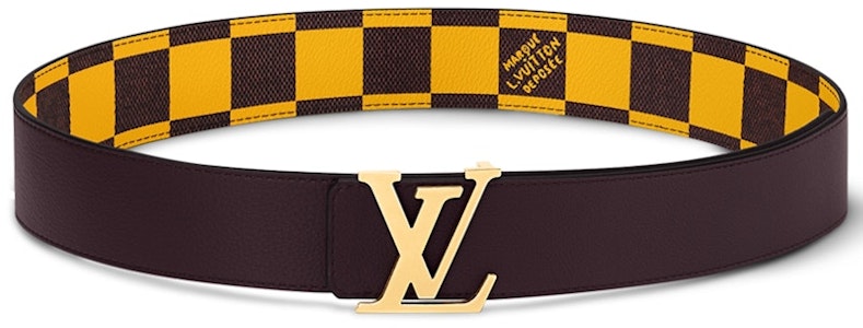 Ikat Pinggang Terbalik Louis Vuitton LV Initiales 40mm Damier Pop Kuning Mat Order Ikat Pinggang Terbalik Louis Vuitton LV Initiales 40mm Damier Pop Kuning Mat
