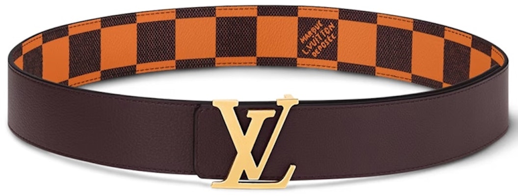 Louis Vuitton LV Initiales 40mm Reversible Belt Damier Pop Orange Order Louis Vuitton LV Initiales 40mm Reversible Belt Damier Pop Orange