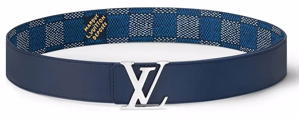 路易威登LV Initiales 40毫米雙面腰帶棋盤格傳承藍色 Lookbook 路易威登LV Initiales 40毫米雙面腰帶棋盤格傳承藍色