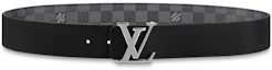 Order 路易威登LV字母銀扣可翻轉皮帶,Damier Graphite 40mm黑色襯裡。