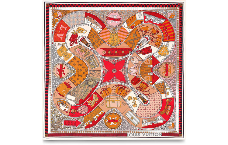 Louis Vuitton LV Jeu de Louis Scarf Silk Beige. M70783 圖 2