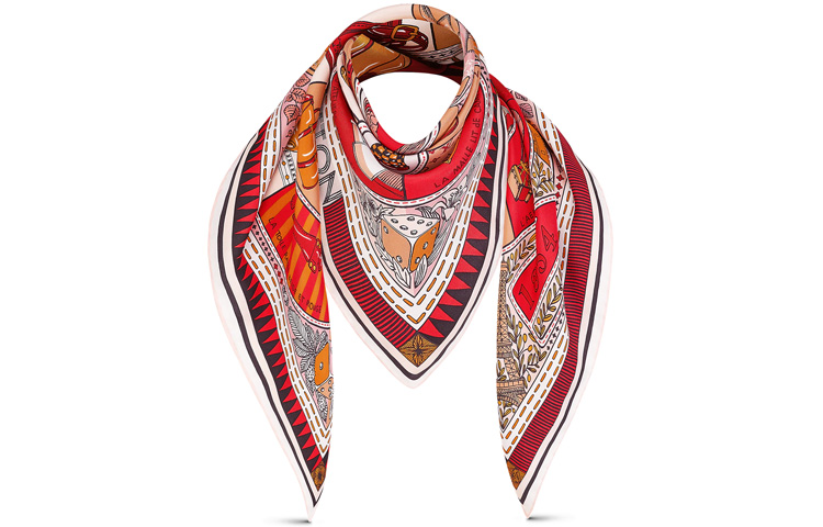 Louis Vuitton LV Jeu de Louis Scarf Silk Beige. M70783 圖 3