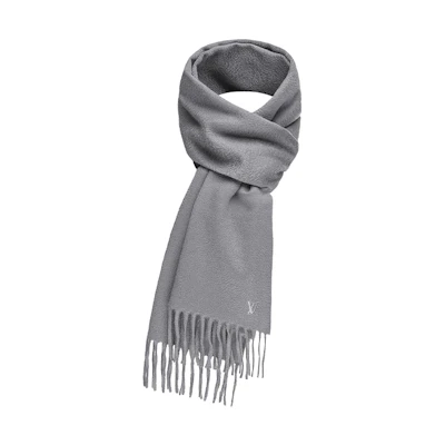 Louis Vuitton LV Jhelam Monogram Tassel Wool Scarf Unisex - Light Grey. M75364