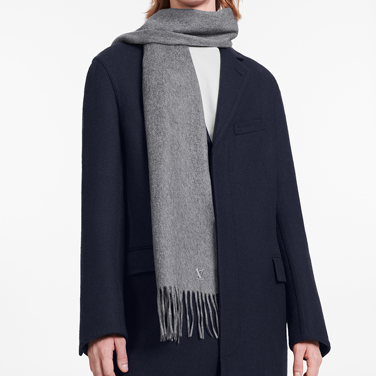 Louis Vuitton LV Jhelam Monogram Tassel Wool Scarf Unisex - Light Grey. M75364 圖 3