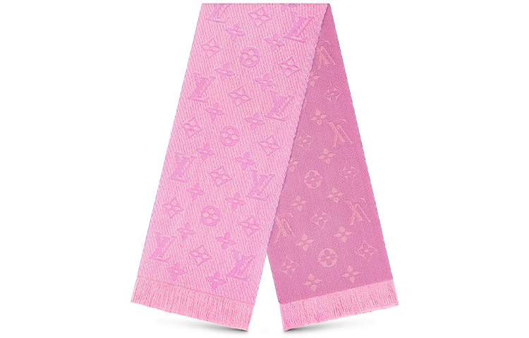Louis Vuitton LV Logomania Pink Wool Scarf M73659 圖 3