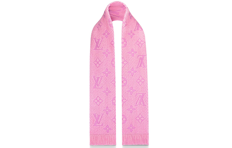 Louis Vuitton LV Logomania Pink Wool Scarf M73659 圖 4