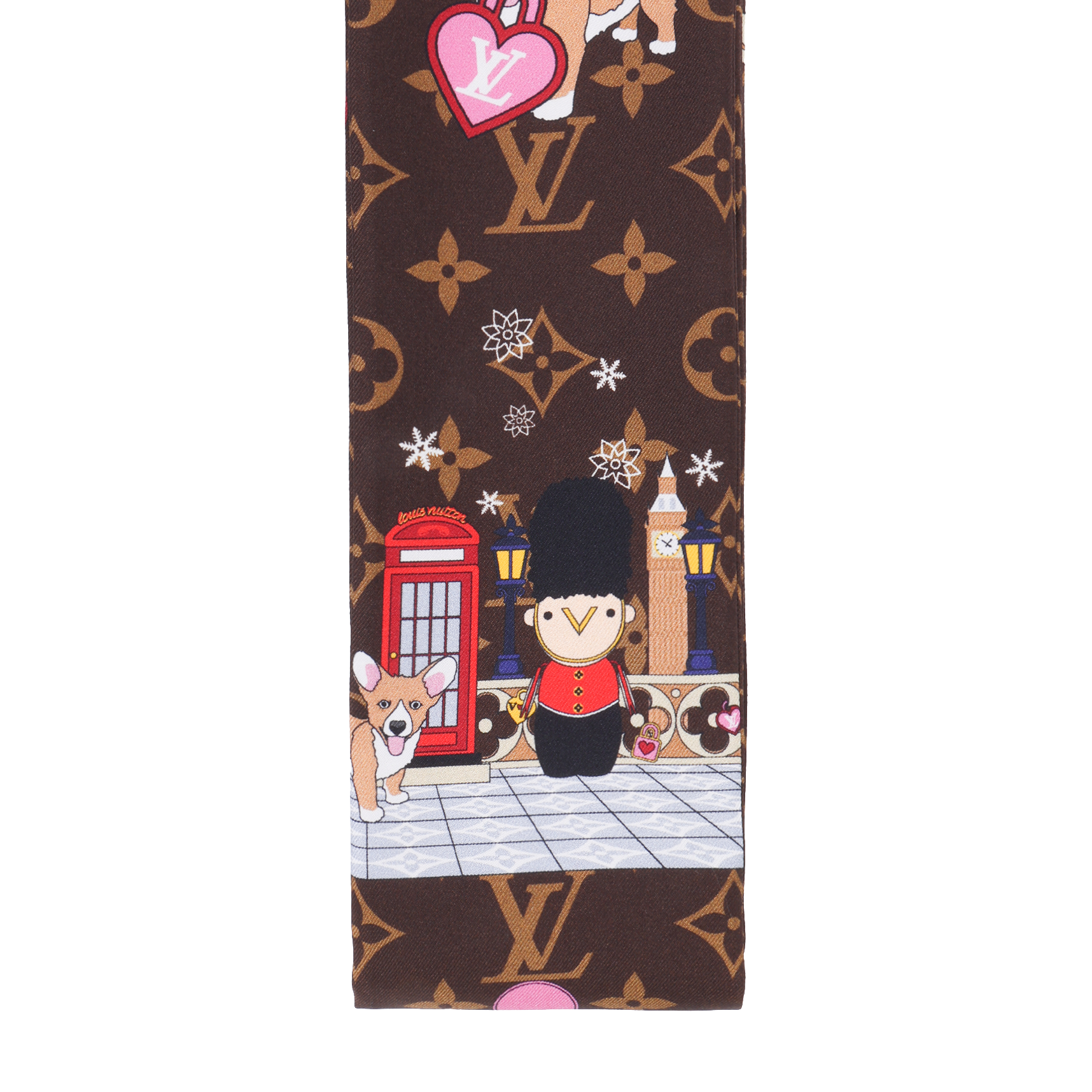 Louis Vuitton LV London Xmas Brown Silk Headband Scarf - Christmas Collection. M00489 圖 4
