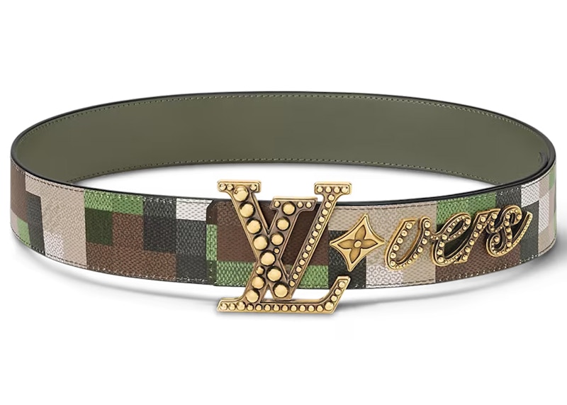 Louis Vuitton LV Lovers 40mm Belt Damoflage Green Damoflage Damier