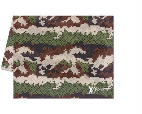 Louis Vuitton LV Lovers Damier Damoflage Stole Green Buy Louis Vuitton LV Lovers Damier Damoflage Stole Green