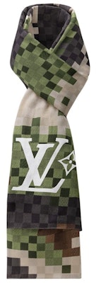 Louis Vuitton LV Lovers Damier Damoflage Stole Green Order Louis Vuitton LV Lovers Damier Damoflage Stole Green