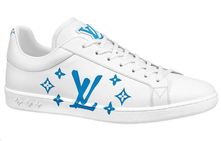 Order Sepatu Louis Vuitton LV Luxembourg Samothrace 'Putih dengan Biru' 1A9JDN