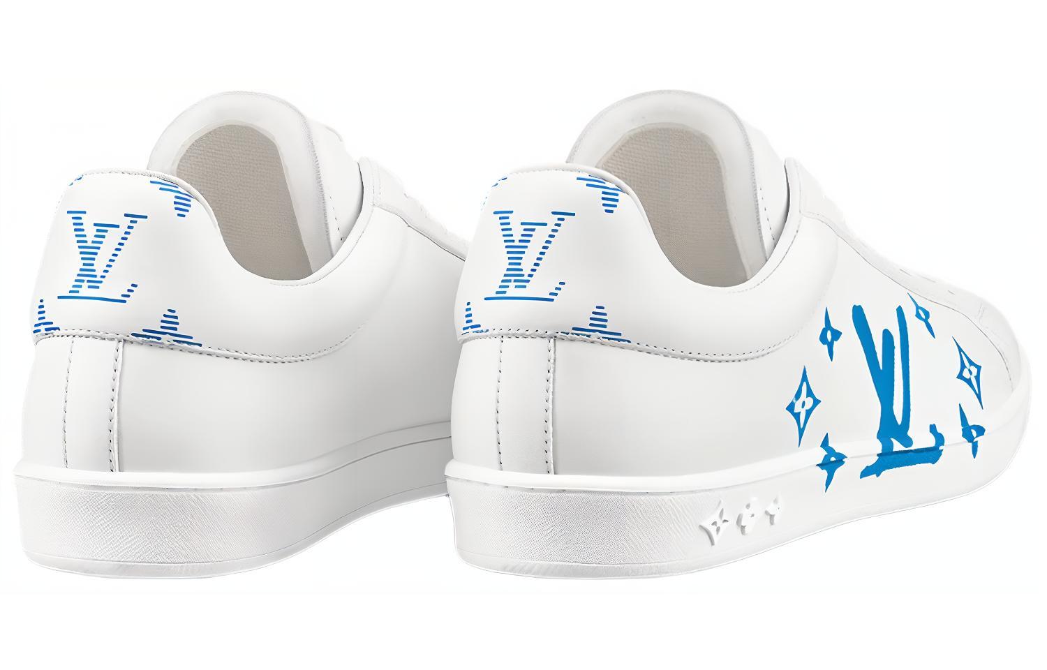Lookbook Sepatu Louis Vuitton LV Luxembourg Samothrace 'Putih dengan Biru' 1A9JDN