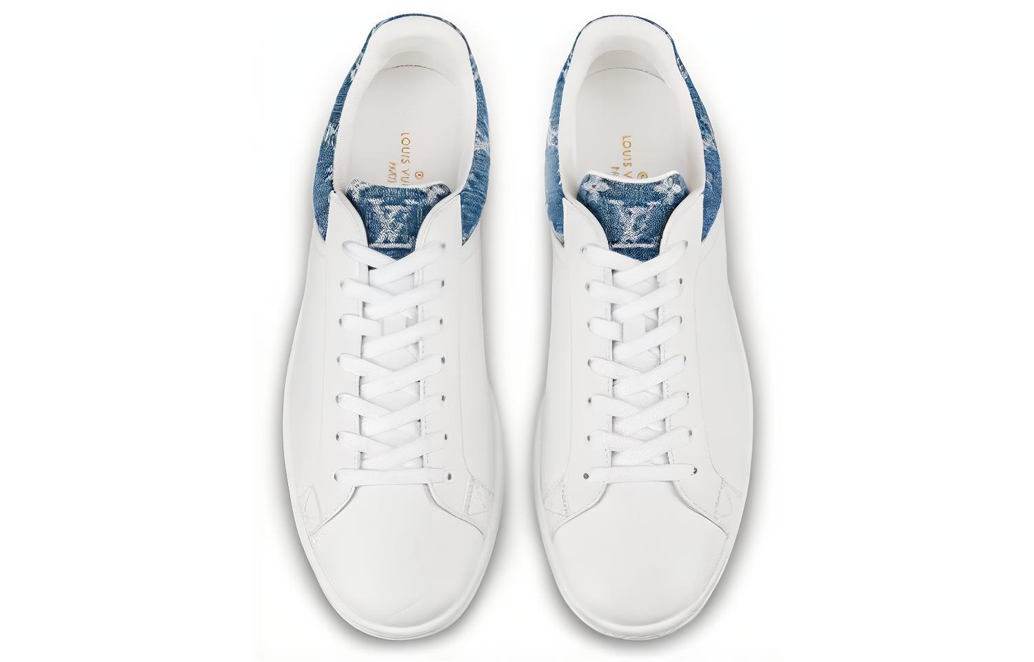 Order Louis Vuitton LV Luxembourg Sneakers 'Putih dengan Monogram Denim Biru' 1A45TA