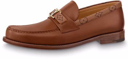 Louis Vuitton LV Major Loafers 'Brown with Monogram Collar' 1AA62W Louis Vuitton LV Major Loafers 'Brown with Monogram Collar' 1AA62W