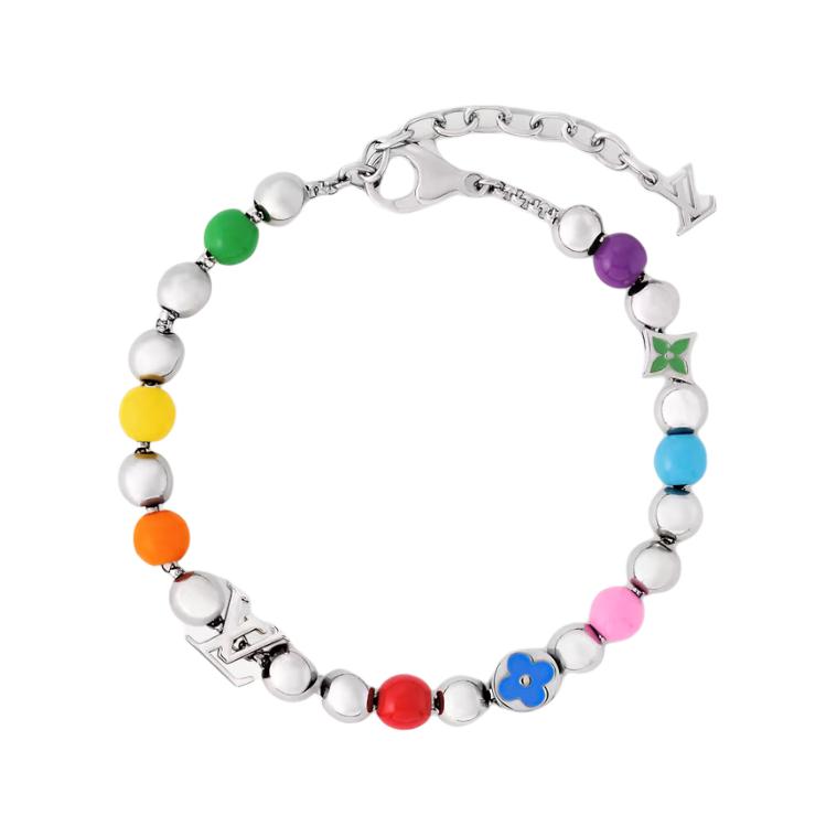 LOUIS VUITTON LV Metal Enamel Bracelet Multicolor for Men. m02573