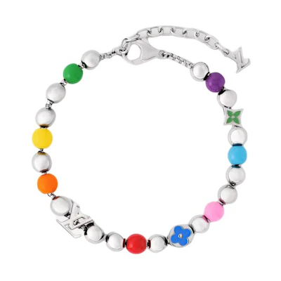 LOUIS VUITTON LV Metal Enamel Bracelet Multicolor for Men. m02573